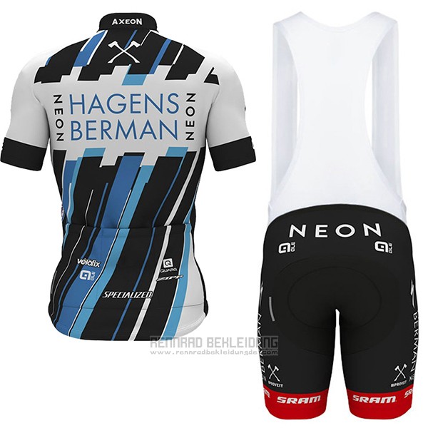 2017 Fahrradbekleidung Axeon Hagens Berman Wei und Shwarz Trikot Kurzarm und Tragerhose - zum Schließen ins Bild klicken